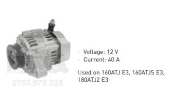 Alternator 12 V 40 A Manitou 160ATJ E3 160ATJS E3 180ATJ2 E3 / Manitou alternator