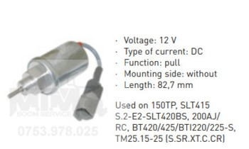 Bobina oprire motor 12 VDC Manitou SLT415 S 2 E2 SLT420BS TM25 15‑25 S SR XT C CR / Manitou engine stop solenoid