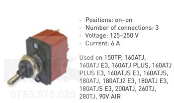Comutator 125-250V 6A ON ON Manitou 180ATJ E3 180ATJS E3 200ATJ,260TJ 280TJ 90V AIR / Manitou toggle switch
