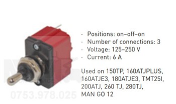 Comutator 125-250V 6A ON OFF ON Manitou TMT25I 200ATJ 260 TJ 280TJ MAN GO 12 / Manitou toggle switch