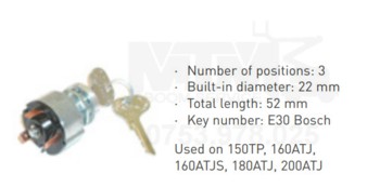 Contact cu cheie Manitou 150TP 160ATJ 160ATJS 180ATJ 200ATJ / Manitou contact with key