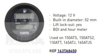 Contor de ore si BDI 12 V Manitou 150ATS 150ATS2 150ATT 165ATJ 165ATJS / Manitou hour Meter and BDI