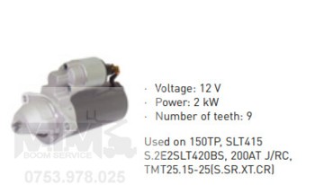 Electromotor starter 12 V 2 kW Manitou 150TP SLT415 S 2E2SLT420BS 200AT J RC TMT25 15‑25 S SR XT CR / Manitou starter