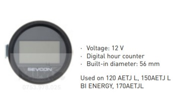 Indicator digital ore 12 V Manitou 120 AETJ L 150AETJ L BI ENERGY 170AETJL / Manitou digital hour counter