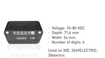 Indicator ore 10 80VDC nacela JLG 30E 3369ELECTRIC 30electric / JLG hour meter