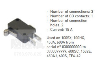 Microintrerupator 15A nacela JLG 100SX 100HX 450A 600A 600SC 1532E 450AJ 600S TF6 42 / JLG microswitch