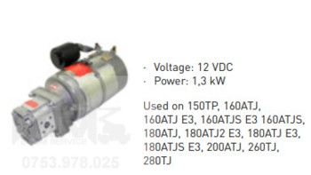 Pompa hidraulica 12 VDC 1,3 kW Manitou 150TP 160ATJ 160ATJ E3 160ATJS E3 160ATJS 180ATJ 180ATJ2 E3 180ATJ E3 180ATJS E3 200ATJ 260TJ 280TJ / Manitou hydraulic pump