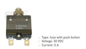 Siguranta cu buton 50VDC 5A nacela JLG / JLG fuse with push button